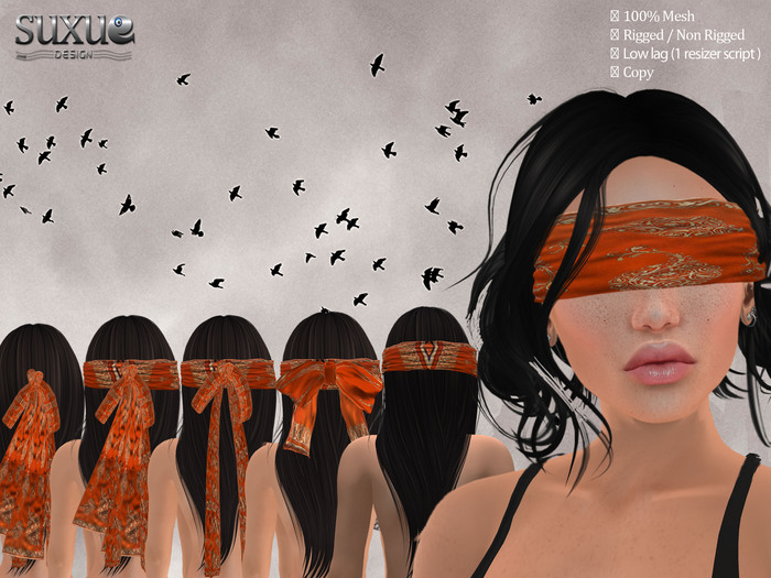 ! SuXue ! Mesh Blindfold Kevin For Female Lace Orange {Demo}