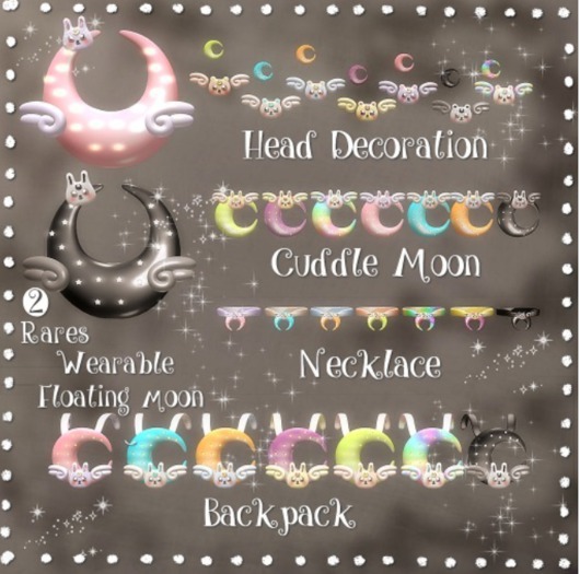 * Cute Pastel Moon * Orange Backpack