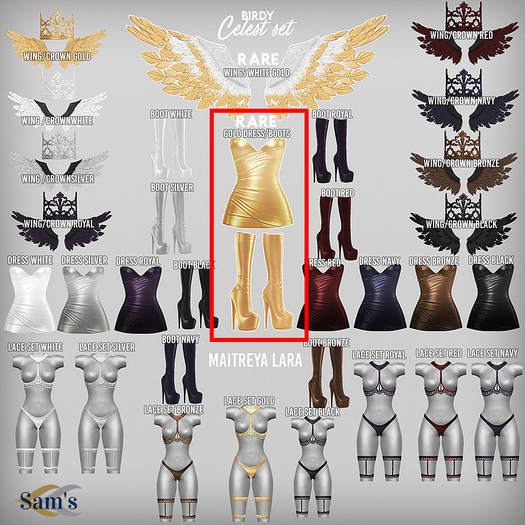 Birdy - Celeste - Dress & Boots - Gold  RARE