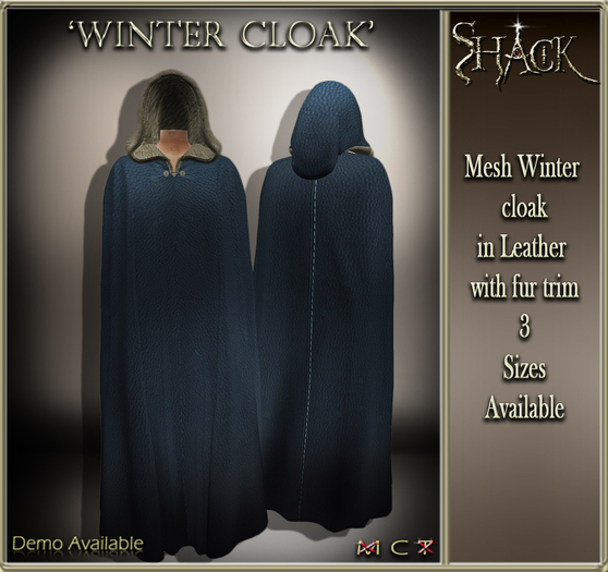*Shack* Male winter Cloak - Blue