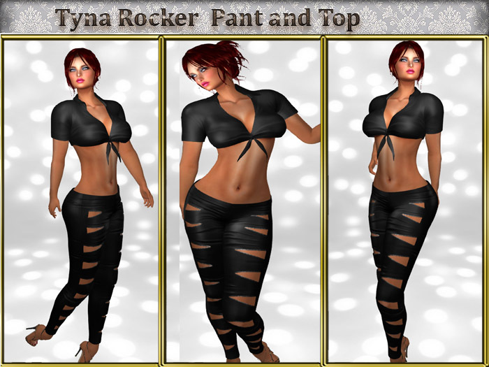 TYNA ROCKER PANT AND TOP BLACK