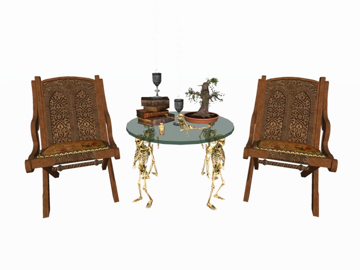 MSD - Skeleton Table - Decor & Chairs (14 LI) C/M