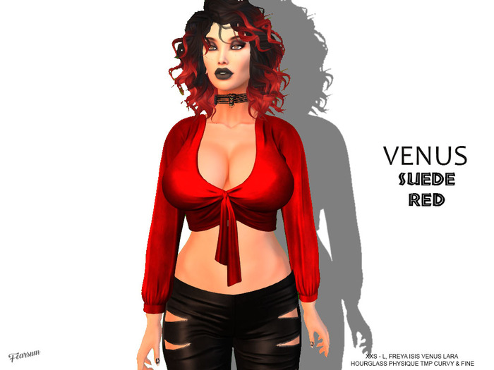 [F] Venus Shirt Suede Red - Fitmesh