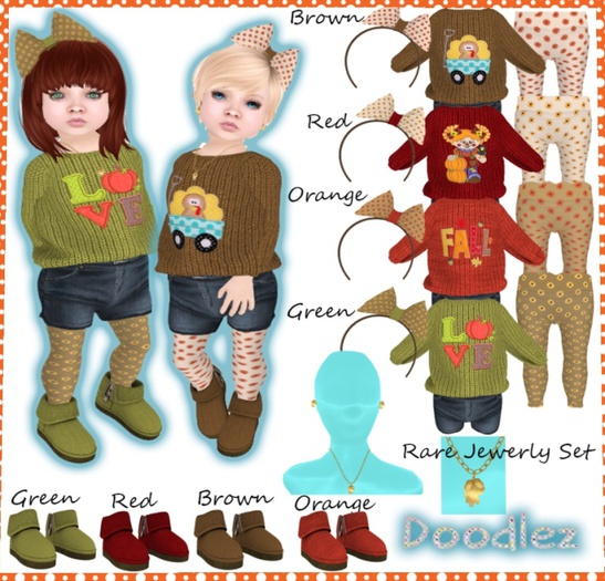 Doodlez Sweatertime Jewelry Set RARE