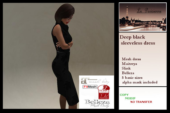 Deep black sleeveless dress