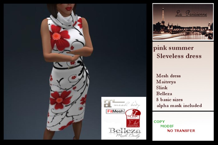 Fresh spring red sleeveless dress