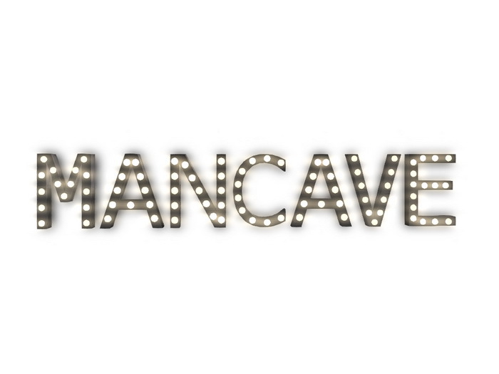 [Px] "MANCAVE" Illuminated Light Bulbs Sign
