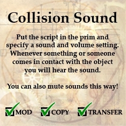 Second Life Marketplace - Sound on Collision Script
