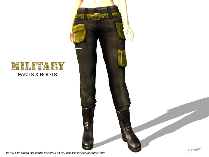 [F] Military Pants - Gold - Fitmesh