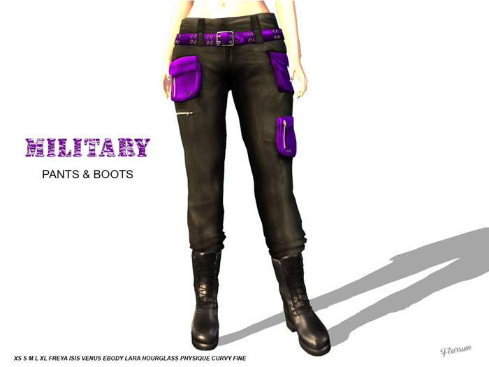 [F] Military Pants - Purple - Fitmesh