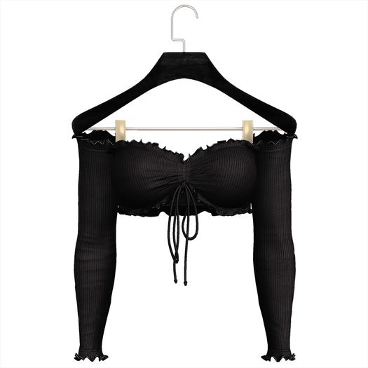 [Pumpkin] Ruffled Top - Black