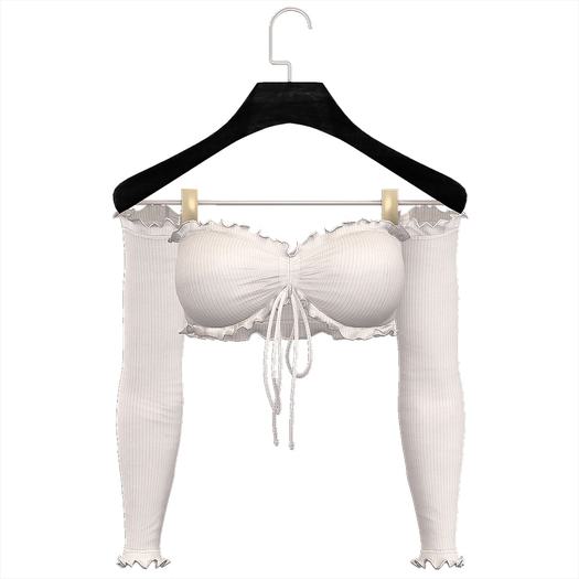 [Pumpkin] Ruffled Top - White