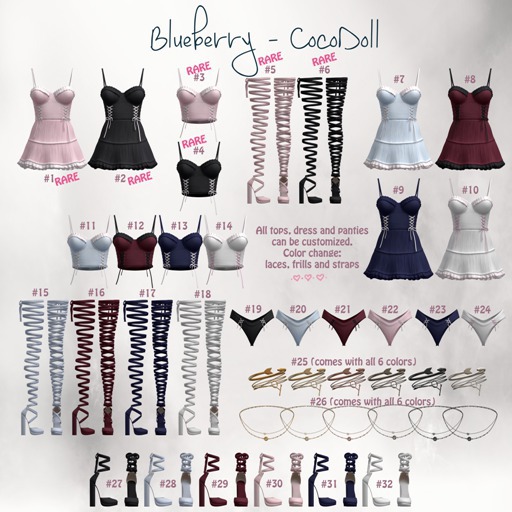 #13 Blueberry - Cocodoll Set - M - Top - Sky - Common