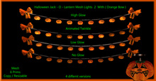 Halloween Mesh Jack - O - Lantern Lights 2  Orange Bow )