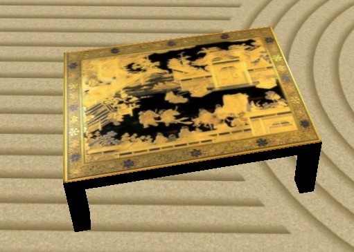 Japanese table - black/gold laquer