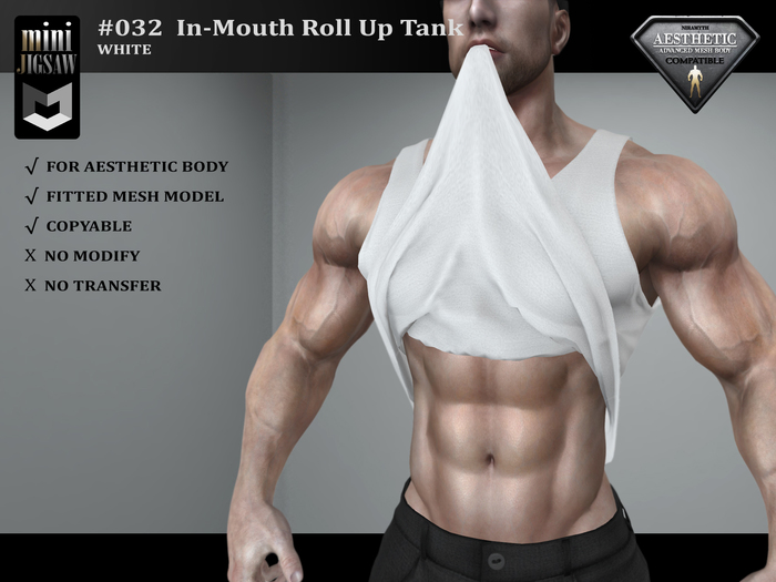 [ mJ ] #032 In-Mouth Roll Up Tank - White