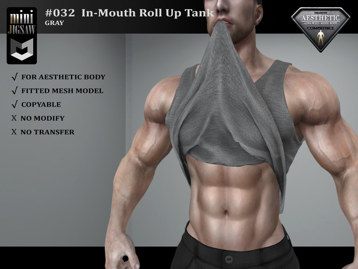 [ mJ ] #032 In-Mouth Roll Up Tank - Gray