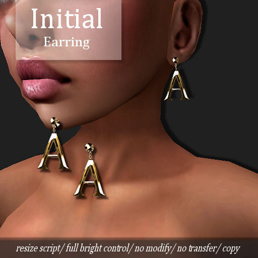 [DEMO] Earring Initial *A* Gold