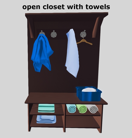 open closet with towels