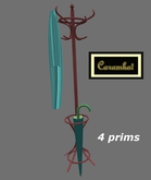 coat rack with bath rope and umbrella