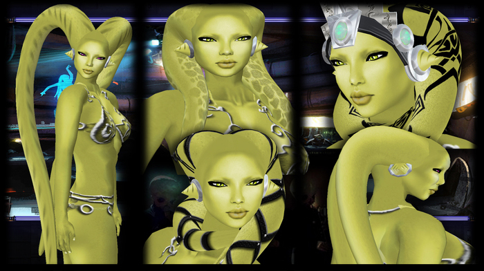 SKBW Rigged Mesh Hair Tentacles - Green