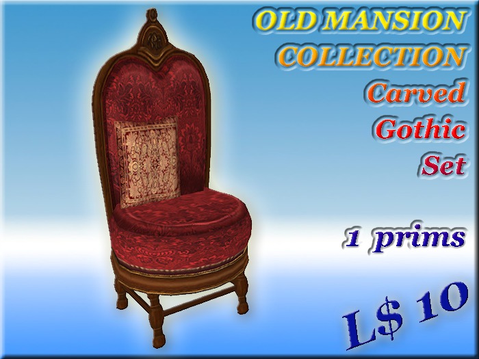 OLD MANSION COLLECTION red chair (1 prims)