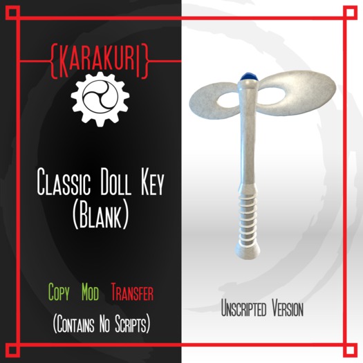 Second Life Marketplace {Karakuri}Classic Doll Key Blank