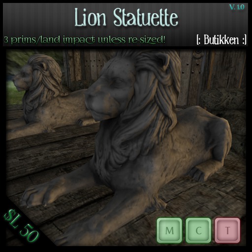 [: Butikken :] - Lion Statuette {3 Prim}