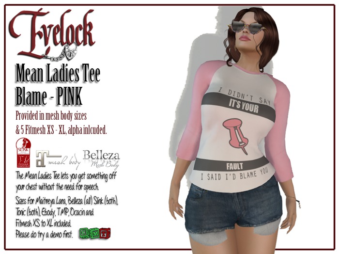 Evelock Mean Tee - Pink Blame