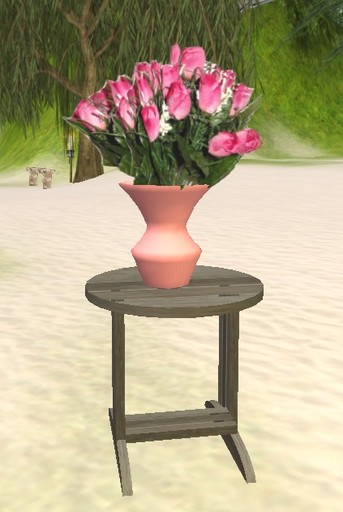 Pink rose in a vase
