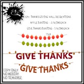 Etc. THANKS GIVING WALL DECORATIONS