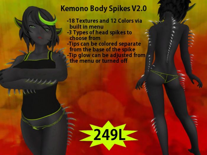 [WS] Kemono Body Spikes v2.0 (rigged)