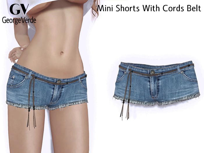 GV21047 Women's Mini Shorts With Cord Belt