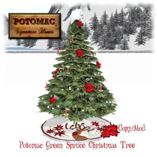 Second Life Marketplace Potomac Green Spruce Christmas Tree w/tex