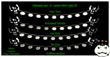 Halloween Mesh Jack - O - Lantern Lights 3D White Bows