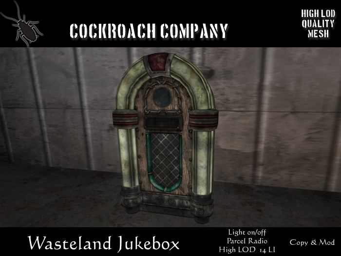 Second Life Marketplace - [COCKROACH] Wasteland Jukebox (Mesh)