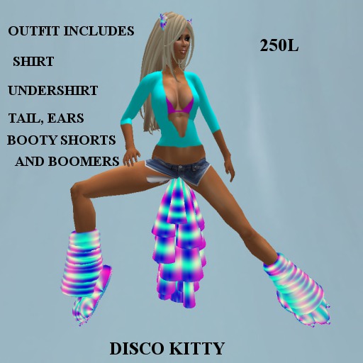 Disco Kitty W/ rainbow prints