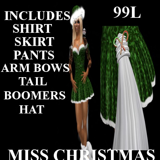 Miss Christmas Kitty (green)