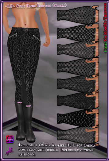 ~LP~ Riding Breeches Omega HUD Grey Knee [BOXED]