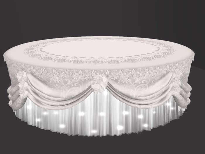 Draped Oval Wedding Table with Lights _Full Perm