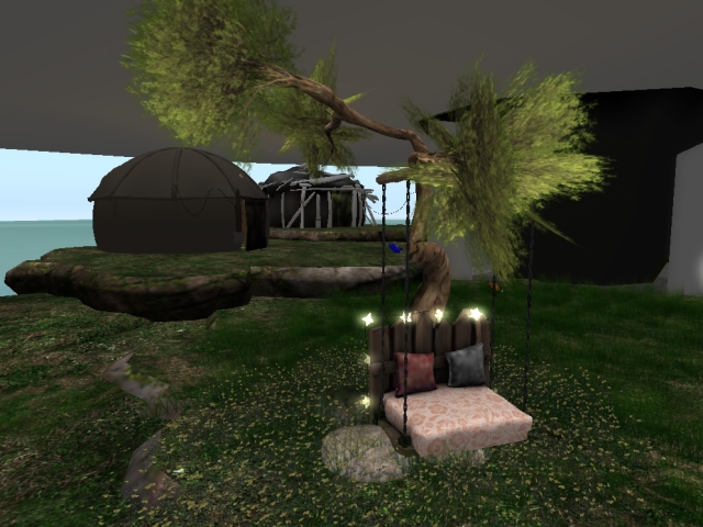 .:M.LAW:. RUSTIC BENCH W/TREE four rare