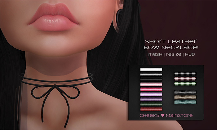 .:cheeky:. short Leather Bow Necklace!