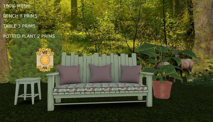 ~TCD~ Foam Green and Brown Cottage Bench Set