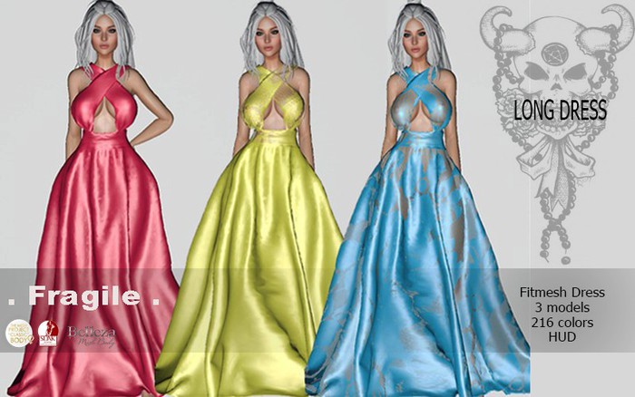 .Fragile. Long Dress 3 models 200 colors TMP SLINK BELLEZA
