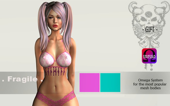 .Fragile.  Top/Bra 2 colors OMEGA appliers