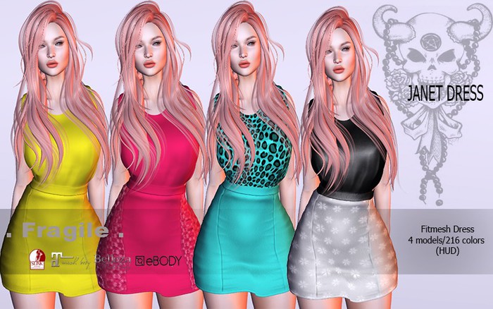 .Fragile. Casual Dress 4 models 60 colors Maitreya Slink Belleza eBo