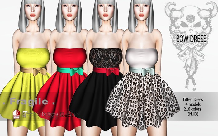 .Fragile.  BOW DRESS 4 models 100 colors MAITREYA SLINK BELLEZA EBODY