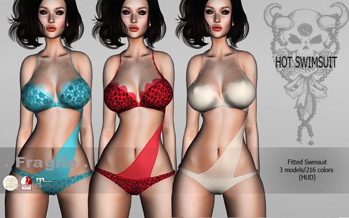 .Fragile. SwimsuitV2 3 models 50 colors HUD TMP MAITREYA SLINK