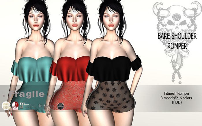 .Fragile. Romper 3 models 70 colors - maitreya belleza slink TMP ebo