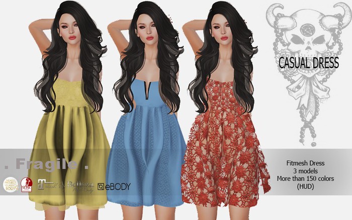 .Fragile. Dress 3 model - 70 colors Slink belleza maitreya